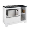 Balcão NT3050 1 Porta p/Cooktop 5 Bocas Branco/Grafite
