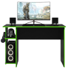 Mesa Qmovi Escritório e Gamer Preto Fosco/ Verde