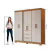 Roupeiro NT 6030 6 Portas e 3 Gavetas Freijó/Off White